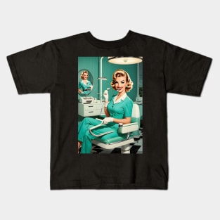 Retro female dentist Kids T-Shirt